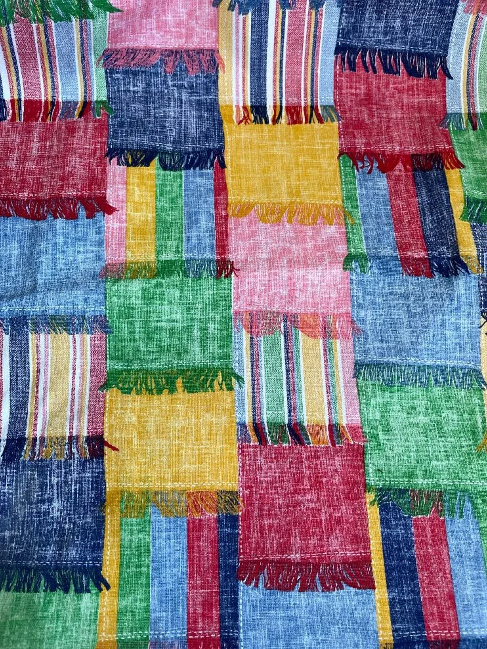 2y x 44” Vintage Colorful Patchwork Printed Cotton Fabric Quilting Crafts